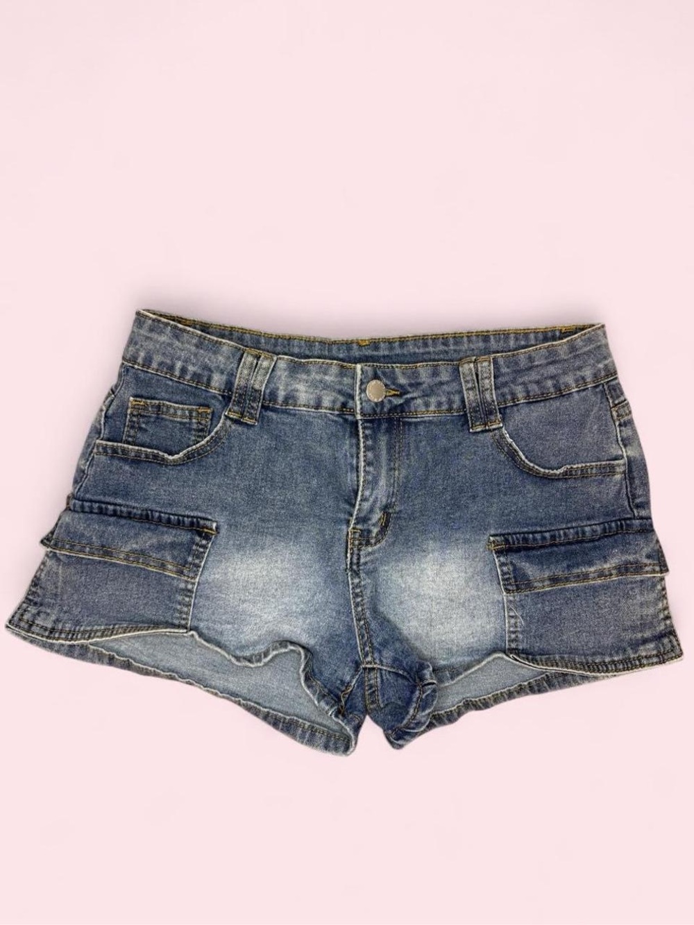 Women’s Denim Cargo Shorts - Blue
